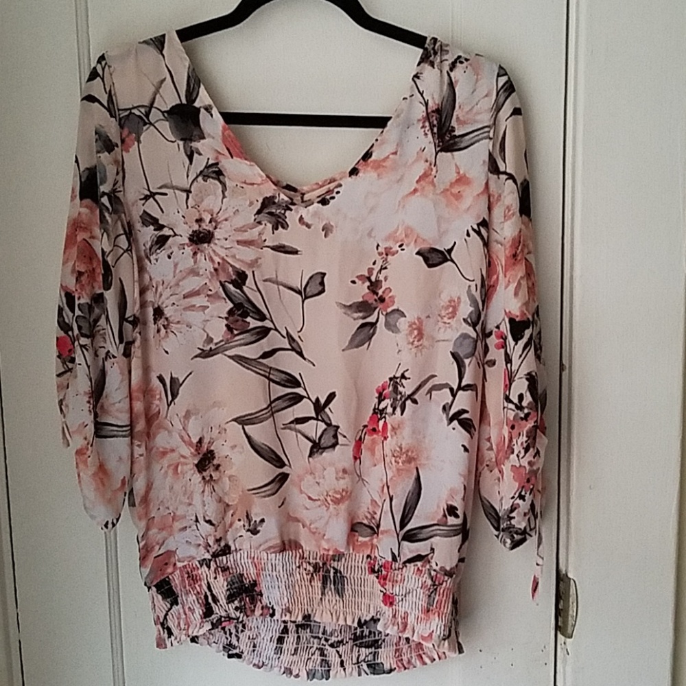 Floral 3/4 sleeve shirt